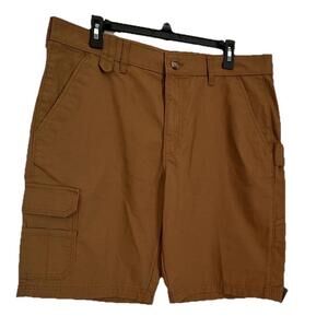 NWT Brahma Relaxed Fit Ripstop Utility Pockets 10" Brown Work Shorts Mens 34